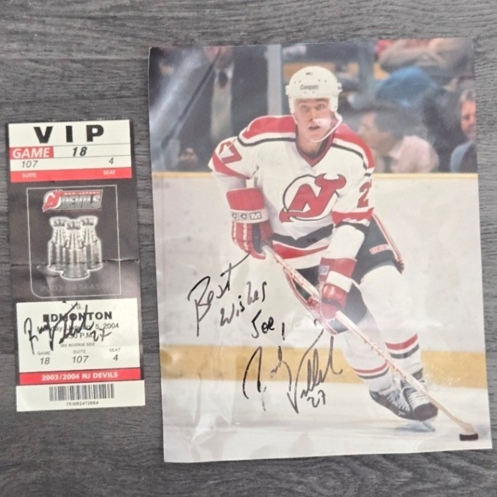 Randy McKay Signed Photo & 2004 NJ Devils vs Oilers Ticket Stub Autograph
